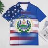 U.S. El Salvador Flag Mens Straight Short Sleeve Polo Shirts Sports Golf Tennis T-Shirt Quick Dry Long Top, XX-Large view 3