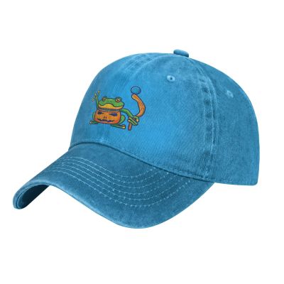 Cool Frog Baseball Cap for Men Women Hat Vintage Cowboy Hats Adjustable Trucker Caps Blue