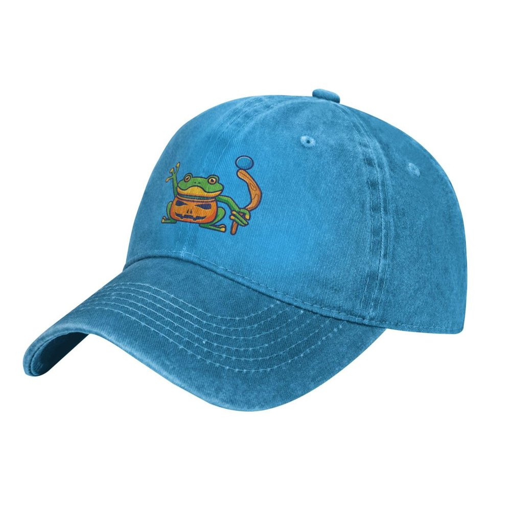 Cool Frog Baseball Cap for Men Women Hat Vintage Cowboy Hats Adjustable Trucker Caps Blue