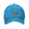 Cool Frog Baseball Cap for Men Women Hat Vintage Cowboy Hats Adjustable Trucker Caps Blue view 2