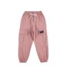 NineFit Basics Parachute Pants for Girls 2K Cargo Trousers Toddler Kids Spring Summer Cotton Jogger Pants (Pink, 7-8 Years) view 1