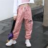 NineFit Basics Parachute Pants for Girls 2K Cargo Trousers Toddler Kids Spring Summer Cotton Jogger Pants (Pink, 7-8 Years) view 2