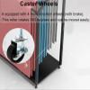 AMUFJJ Movable Yoga Mat Rack with Caster Wheels, Yoga Mat Towl Organizer with a Base for Yoga Studio Home Gym, Small Exercise Mat Drying Towel Floor Stand Storage(Black,85cmx37cmx120cm) view 3