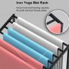 AMUFJJ Movable Yoga Mat Rack with Caster Wheels, Yoga Mat Towl Organizer with a Base for Yoga Studio Home Gym, Small Exercise Mat Drying Towel Floor Stand Storage(Black,85cmx37cmx120cm) view 4