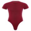 Agoky Men's Round Neck Short Sleeve Button Crotch Shirt Bodysuit Snappies Rompers Thongs Jumpsuit Burgundy X-Large view 3