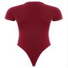 Agoky Men's Round Neck Short Sleeve Button Crotch Shirt Bodysuit Snappies Rompers Thongs Jumpsuit Burgundy X-Large view 4