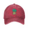 Funny Broccoli Playing Guitar Baseball Cap for Men Women Hat Vintage Cowboy Hats Adjustable Trucker Caps Red view 2