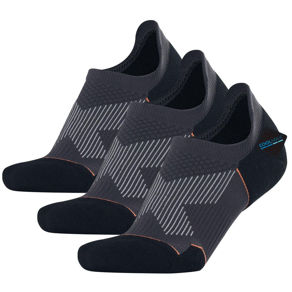 BRISIRA Bamboo Viscose Coolmax Compression Running No Show Socks Men Cushioned Moisture Wicking Arch Support Athletic Padded