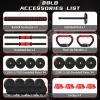 GIFZES Adjustable Weights Dumbbells Set, 26Lbs 44Lbs 88Lbs Free Weights Dumbbells, 4 in 1 Weight Set, Dumbbell, Barbell, Kettlebell, Push-up, Home Fitness Gym Workout Exercise Training for Men Women view 4