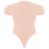 Agoky Men's Round Neck Short Sleeve Button Crotch Shirt Bodysuit Snappies Rompers Thongs Jumpsuit Pink Large view 3