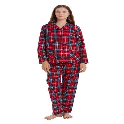 amaxer Women's Flannel Pajama Set 100% Cotton Pajamas For Women Long Sleeve Elastic Drawstring Pjs Button Warm Sleepwear