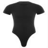 QinCiao Mens Short Sleeve Thongs Leotard Snappies Undershirts Press Button Crotch Shirt Bodysuit Black XX-Large view 3
