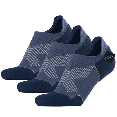 BRISIRA Bamboo Viscose Coolmax Compression No Show Socks Men Cushioned Moisture Wicking Anti Blister Athletic Low Cut Socks