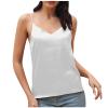 NineFit Basics Cyber of Monday Deals 2024 Women's V Neck Tank Tops Small Suspender Vest Outerwear Top Cropped Racerback Camisoles Solid Suspender Vest White, Medium view 1