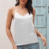 NineFit Basics Cyber of Monday Deals 2024 Women's V Neck Tank Tops Small Suspender Vest Outerwear Top Cropped Racerback Camisoles Solid Suspender Vest White, Medium view 2