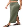 ODODOS Modal Soft Maxi Skirt for Women, Back Slit High Waist Casual Long Pencil Skirts, Dark Sage, Small view 1