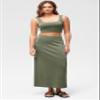 ODODOS Modal Soft Maxi Skirt for Women, Back Slit High Waist Casual Long Pencil Skirts, Dark Sage, Small view 2