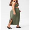 ODODOS Modal Soft Maxi Skirt for Women, Back Slit High Waist Casual Long Pencil Skirts, Dark Sage, Small view 3