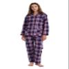 amaxer Women's Flannel Pajama Set 100% Cotton Pajamas For Women Long Sleeve Elastic Drawstring Pjs Button Warm Sleepwear view 1