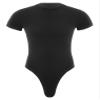 Agoky Men's Round Neck Short Sleeve Button Crotch Shirt Bodysuit Snappies Rompers Thongs Jumpsuit Black Large view 3