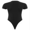 Agoky Men's Round Neck Short Sleeve Button Crotch Shirt Bodysuit Snappies Rompers Thongs Jumpsuit Black Large view 4