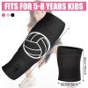 Sosation 3 Set Volleyball Arm Sleeves and Knee Pads for Kids Soft Forearm Sleeves with Protection Pad Thumbhole Volleyball Accessories for Training Youth Girls Boys 5-8 Years Old (Pink, Black, Gray) view 2