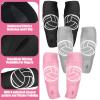 Sosation 3 Set Volleyball Arm Sleeves and Knee Pads for Kids Soft Forearm Sleeves with Protection Pad Thumbhole Volleyball Accessories for Training Youth Girls Boys 5-8 Years Old (Pink, Black, Gray) view 3