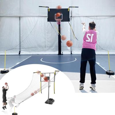 Innovz Freestanding Basketball Shot Return Attachment, Basketball Rebounder Guard Defensive Net System, Portable Ball Returner, Easy Folding & Quick Setup