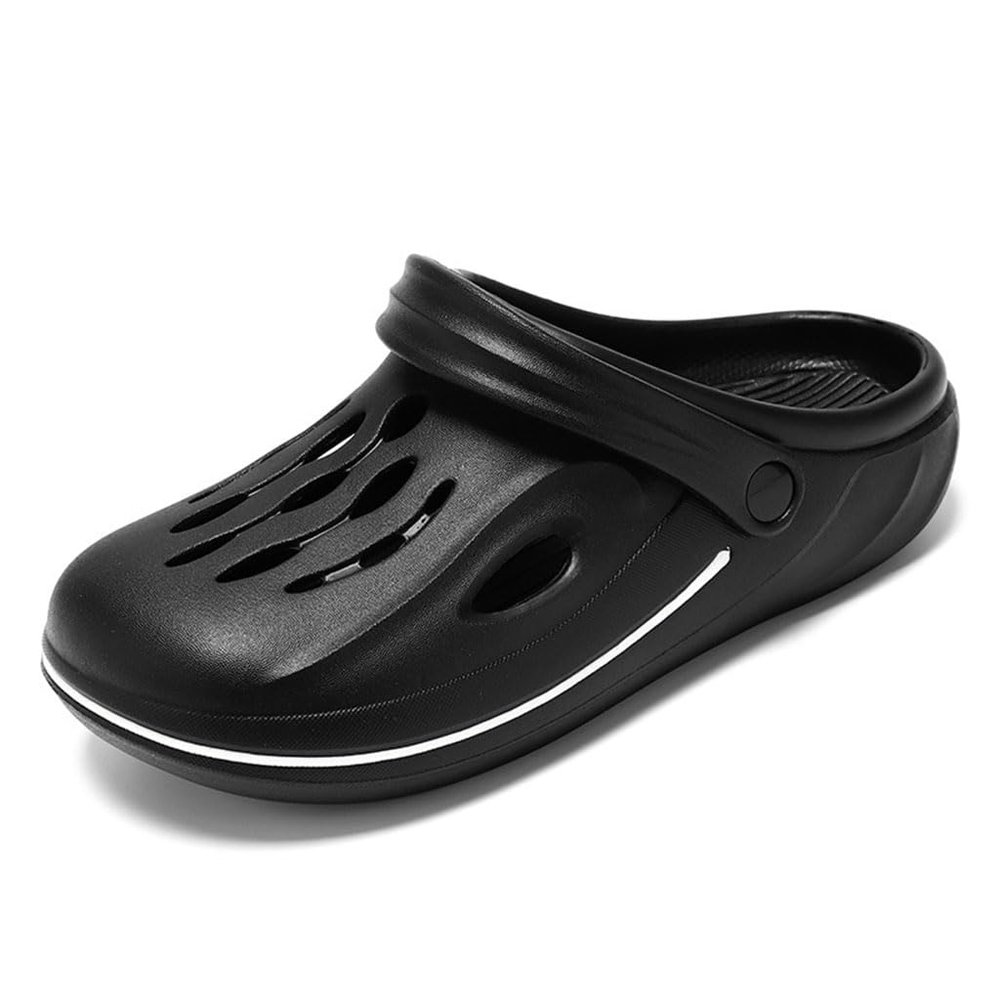 BYDZKJ Men Clogs, Breathable Hole Design Garden Shoes Slippers Sandals Lightweight Slip On Mules Outdoor Walking Slippers Summer Beach Shoes(Size:EU 44/45,Color:Black)