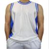 DIGITMON Men's 3-Stripes Basketball Gym Workout Athletic Tank Tops Shirts Mesh Jersey Uniform Made in USA (WHITEROYAL, XL) view 1