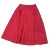 Akklian Women's High Waist Midi Dress Elastic A-Line Pleated Button Skirts Fashion Vintage Midi Dress Plus Size Skirt 2024 Red view 1