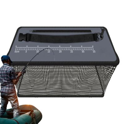 Floating Fish Basket - 17L Foldable & Thicken Fish Basket for Live Caught Fish, Fishing Holder Minnow Bucket, Portable Kayak Fishing LiveWell, Heavy Duty Coated Fishing Net Cage