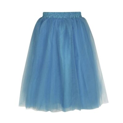 Akklian Women's Pleated Gauze Knee Length Skirt Dancing Skirt Fairy Skirt Ballet Dance Prom Costume Flowy A-Line Long Skirt