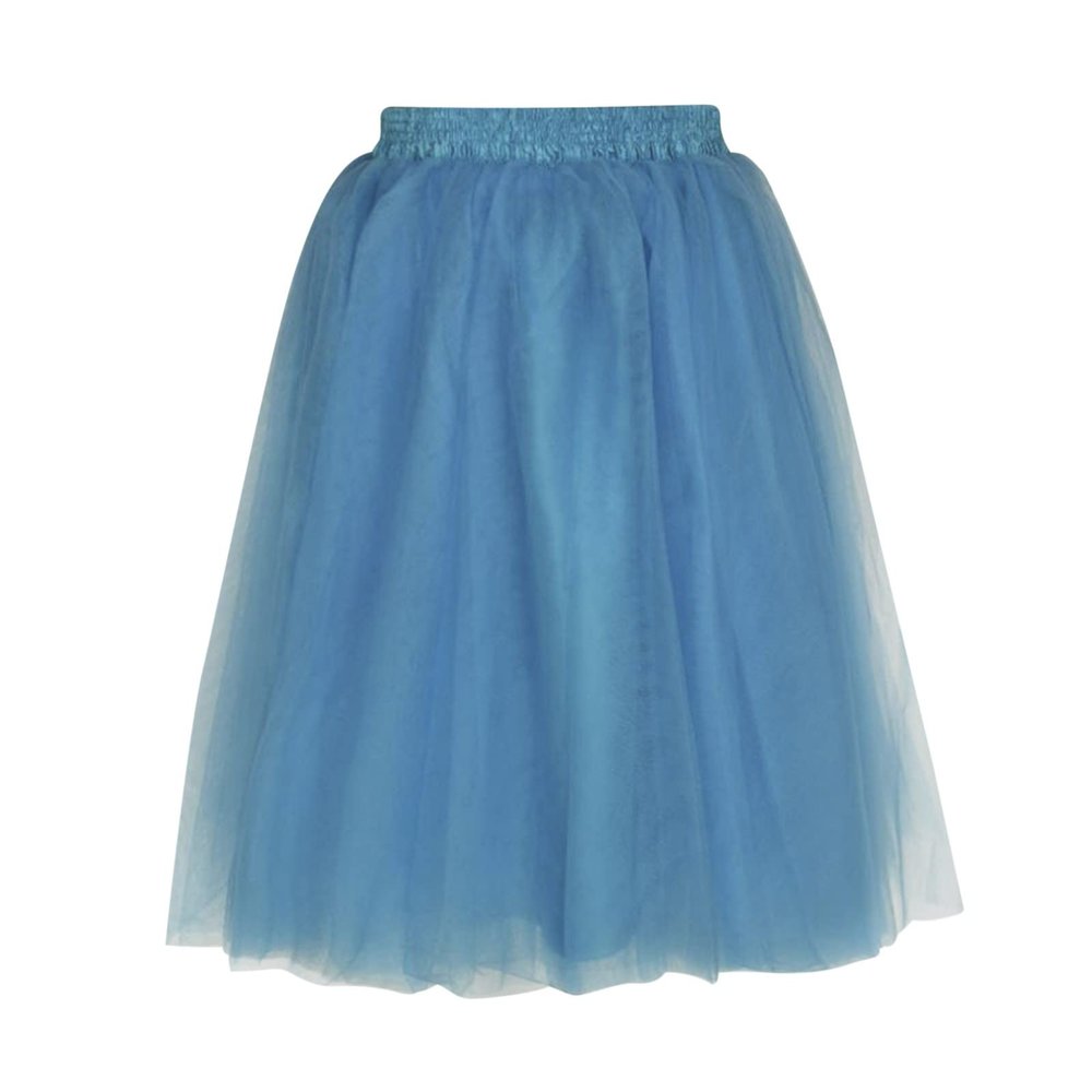 Akklian Women's Pleated Gauze Knee Length Skirt Dancing Skirt Fairy Skirt Ballet Dance Prom Costume Flowy A-Line Long Skirt