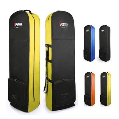 HJHUUA Golf Bag - Lightweight Golf Aviation Bag Waterproof Nylon Cover with Wheel Package - Foldable Golf Clubs Bags Travel Cover (Black Yellow)