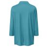 NineFit Basics Polo Shirts for Women,2024 Summer Trendy Plain Lapel V Neck 3/4 Length Sleeve T Shirt,Dressy Casual Loose Fit Going Out Workout Tops Collared Tees Daily Blouses Ladies Work Tunic(B-Cyan,3XL) view 2