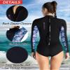 Women 2mm Shorty Wetsuit One Piece Long Sleeve Diving Suit Back Zipper Wetsuit for Snorkeling Surfing Printed Floral Patchwork UV Sun-Protection Swimsuit Dive Skin view 4