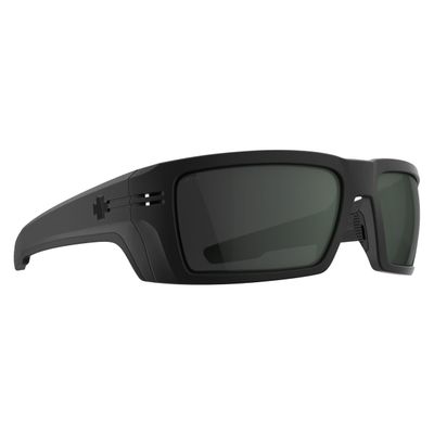 Spy+ - REBAR SE ANSI, Matte Black, Happy Gray Green, Medium-Large, Sunglasses, Unisex, Adult