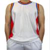 DIGITMON Men's 3-Stripes Basketball Gym Workout Athletic Tank Tops Shirts Mesh Jersey Uniform Made in USA (WHITERED, XL) view 1