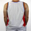 DIGITMON Men's 3-Stripes Basketball Gym Workout Athletic Tank Tops Shirts Mesh Jersey Uniform Made in USA (WHITERED, XL) view 3