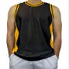 DIGITMON Men's 3-Stripes Basketball Gym Workout Athletic Tank Tops Shirts Mesh Jersey Uniform Made in USA (BLACKYELLOW, XL) view 1