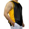 DIGITMON Men's 3-Stripes Basketball Gym Workout Athletic Tank Tops Shirts Mesh Jersey Uniform Made in USA (BLACKYELLOW, XL) view 2