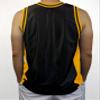 DIGITMON Men's 3-Stripes Basketball Gym Workout Athletic Tank Tops Shirts Mesh Jersey Uniform Made in USA (BLACKYELLOW, XL) view 3