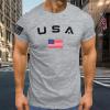 ZYXTIM Mens Patrotic Shirts American Flag Shirt American Flag T Shirts Mens July 4th Shirts for Men Mens Shirts America Short Sleeve Button Down(Grey,X-Large) view 2