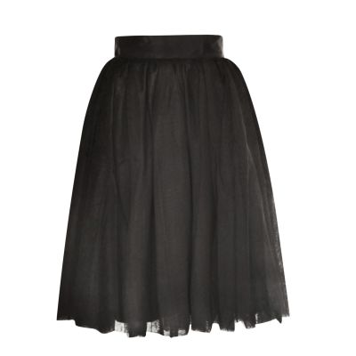 Akklian Women's Pleated Gauze Knee Length Skirt Dancing Skirt Fairy Skirt Ballet Dance Prom Costume Flowy A-Line Long Skirt
