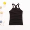 Little Girls Solid Strap Tank Top Racerback Crop Stretch Undershirt Sleeveless Sport Dance Ballet (Black, 18-24 Months) view 2