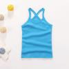 Little Girls Solid Strap Tank Top Racerback Crop Stretch Undershirt Sleeveless Sport Dance Ballet (Blue, 12-18 Months) view 2