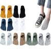 CHUNFO Mens Ankle Toe Socks Five Finger Cotton Cushioned Running Crew Hiking Sock Size 6-9.5 view 1