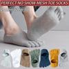 CHUNFO Mens Ankle Toe Socks Five Finger Cotton Cushioned Running Crew Hiking Sock Size 6-9.5 view 3