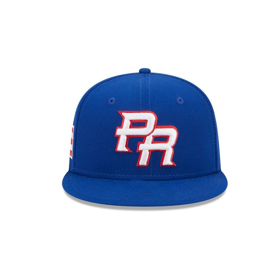 TheChic Puerto Rico Hat Embroidered Pr Flag Cap Baseball Curved Buckle Hat (One Size,Blue)